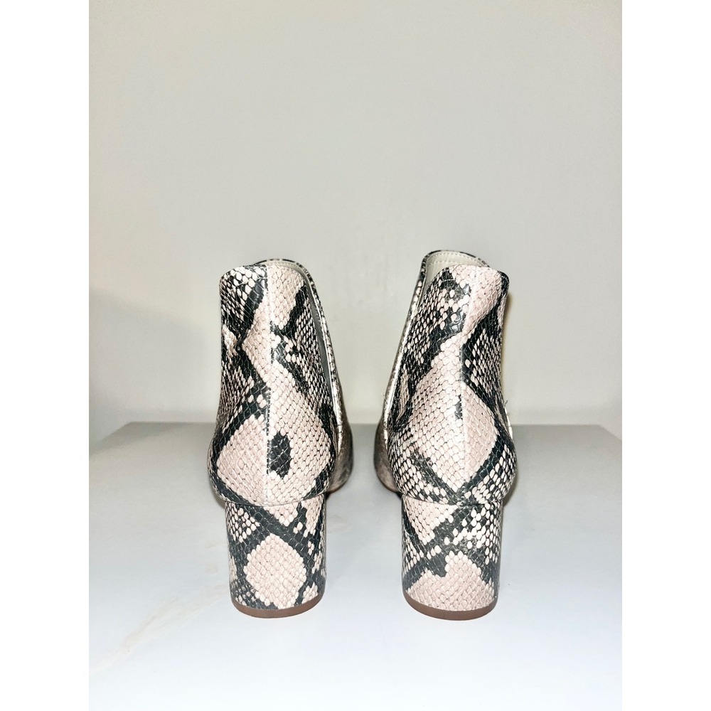 STEVE MADDEN Snakeskin Ankle Booties Cutout Chunky Heel Black Tan Women's | 8.5 - Picture 4 of 9